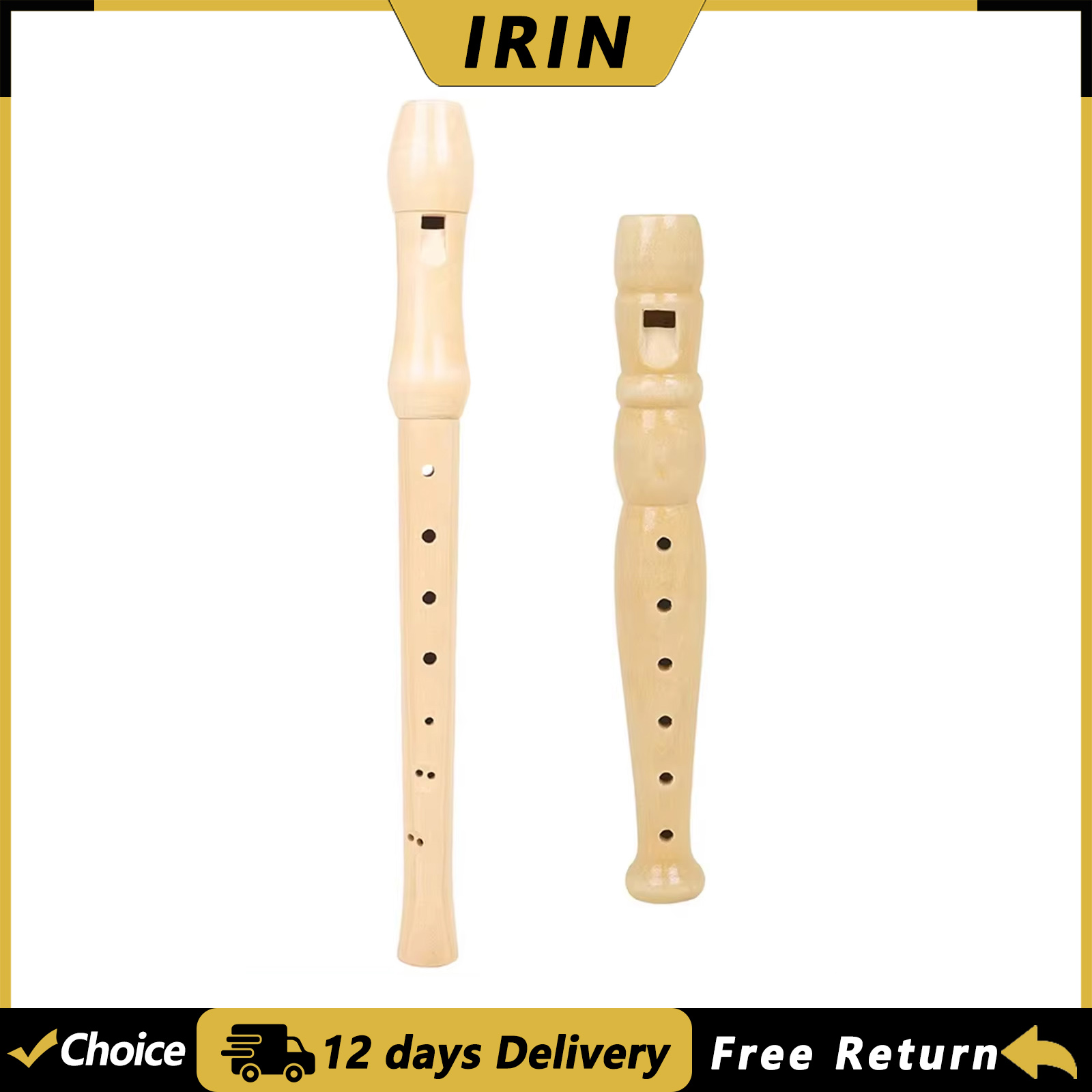 Musical Instrument Harmonium - IRIN 6/8 홀 레코더 우드 컬러